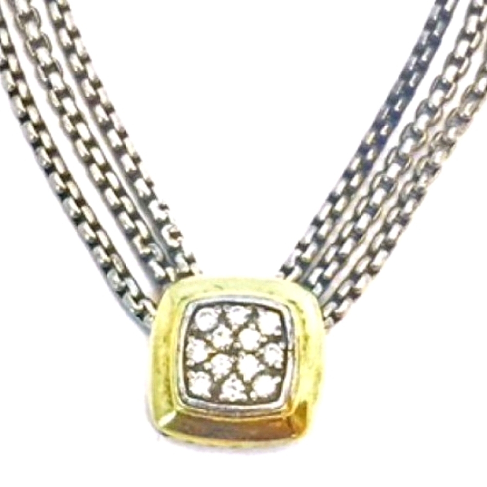 18K David Yurman Sterling Silver Pave Diamond Neck - Picture 3 of 3